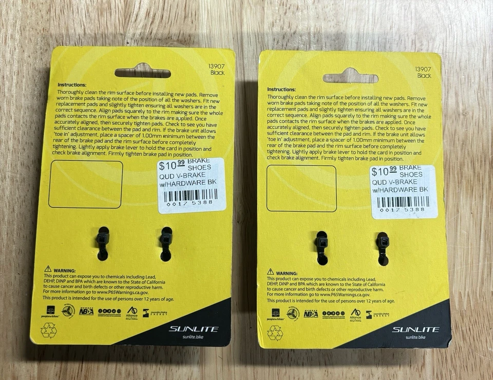 Pastillas de freno de poste roscado Sunlite 70 mm 2 pares Foto 2 de 2