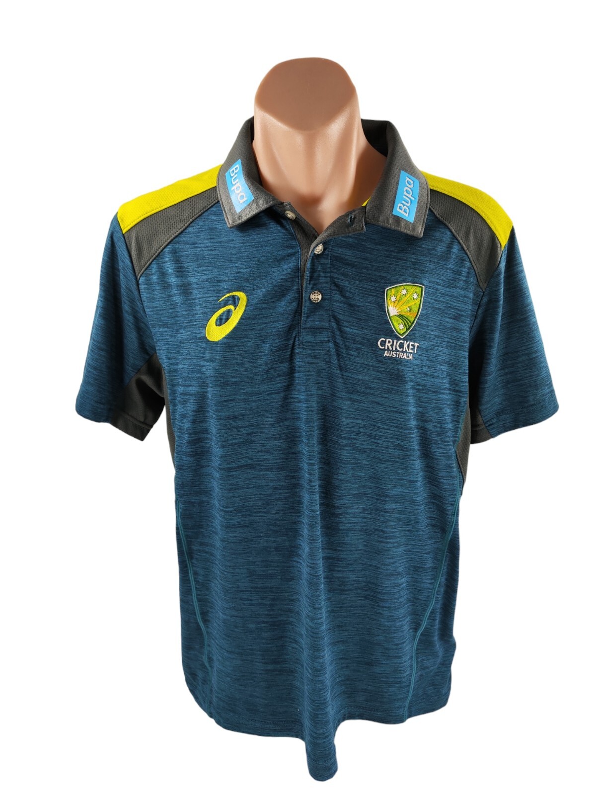 Asics Cricket Australia Polo Men’s Size XL Green/Gold Media Player Issue Style