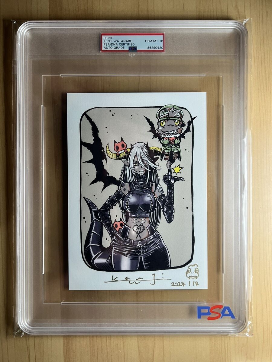 PSA 10 Kenji Watanabe Signed & Sketched Digimon Art Card PSA 10 Kenji Watanabe Signed & Sketched Digimon Art Card