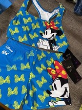 Disney GK Minnie Mouse Sports Bra Top Shorts Gymnastics Cheer Adult M