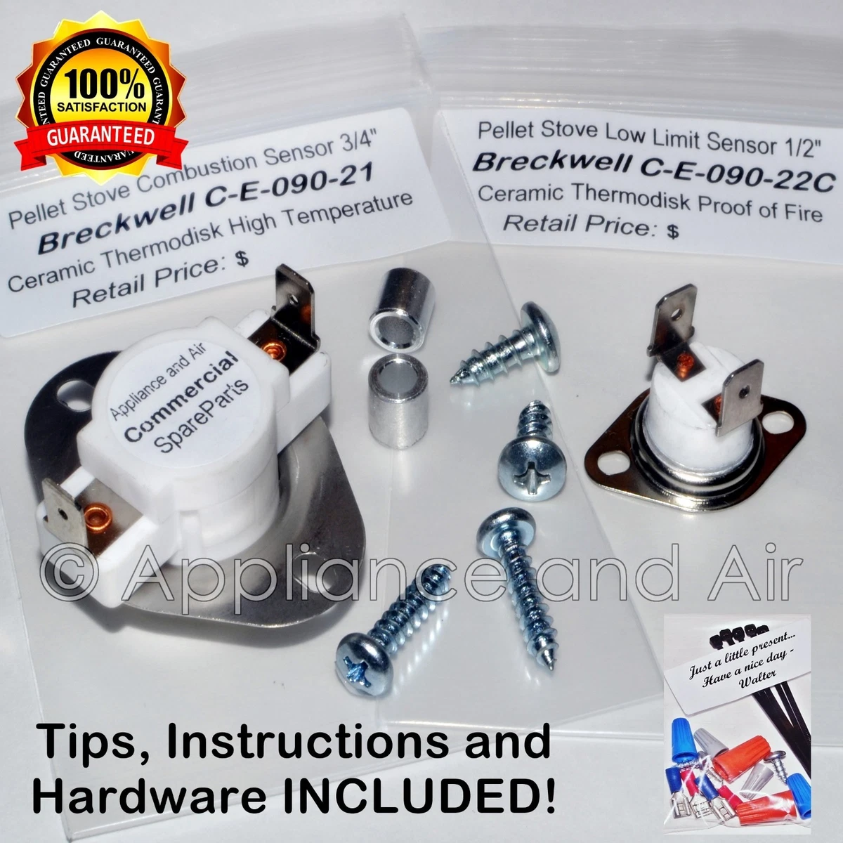 Breckwell Pellet Stove High Limit High Temp C-E-090-21 + POF C-E-090-22C  +instr. | eBay