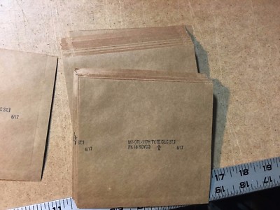 LOT! 4'' x 4'' Kraft MIL-PRF-121G-Type I BARRIER PAPER QTY:150 HEAT BAGS PACKAGING