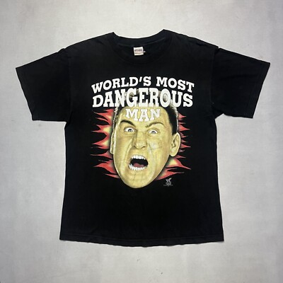 Vintage 90s Ken Shamrock Worlds Most Dangerous Man WWF T Shirt