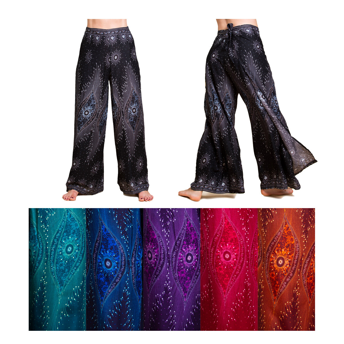 PANASIAM Sunshine Pants pantalones envolventes palazzo boho 100% viscosa