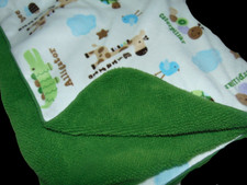 Circo Alligator Caterpillar Giraffe Turtle White Green Sherpa Baby Blanket