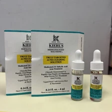 Lot Of 2Kiehl's Truly Targeted Acne-Clearing Solution & Pimple Patch 4mL Each