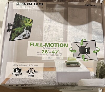 sanus tv wall mount full motion