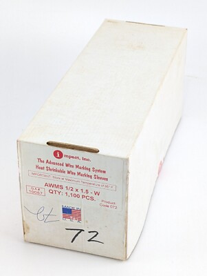 IMPACT Heat Shrinkable Wire Marking Sleeves AWMS 1/2 X 1.5-W  072  approx 1000