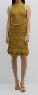 $2890 Proenza Schouler Women's Gold Hand-Crochet Beaded Gown Dress Size S |  eBay