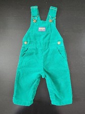 Vintage Oshkosh Green Corduroy Overalls 12 Months New Without Tag Removable Bib