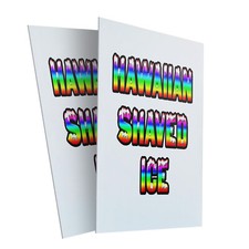 Hawaiian Shaved Ice 24" x 36" 2 Pack Of Store Sign Plastic Or Decal