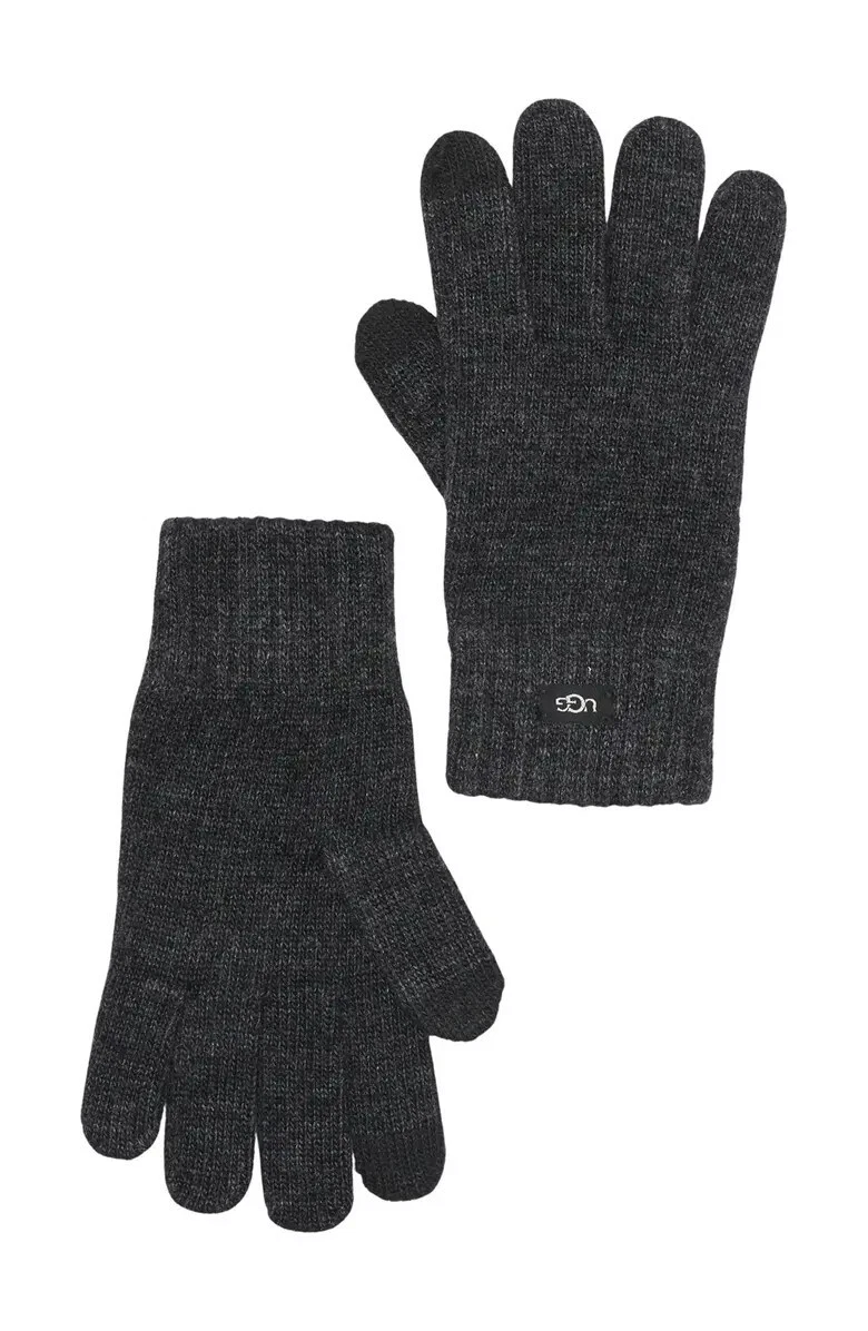 UGG Knit Tech Gloves Touchscreen Friendly One Size CHARCOAL New