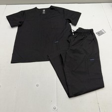 Dagacci Scrub Set Scrubs Mens Medium Black 2 Piece Medical Uniform Top Pants