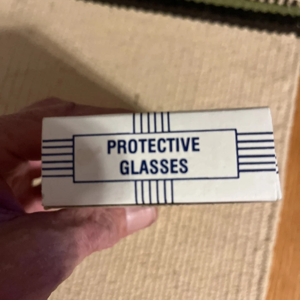 ВИНТАЖНЫЙ США БЕЗОПАСНОСТИ 46 ММ КОРИЧНЕВЫЙ РОГ ОБОДОК ОЧКИ ОПРАВА СЕРЕДИНЫ ВЕКА - Изображение 3 из 4