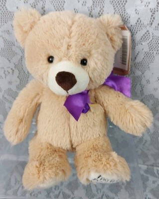 Ganz Forever Friends COMFORT BEARS Teddy Bear Tan Brown Purple 11'' Plush Stuffed