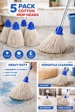 Cotton Mop Heads Replacement Colour Coded Floor Heavy Duty Socket Head Universal