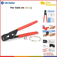 Ratcheting PEX Cinch Tool Stainless Steel Clamp Fastener for 3/8-1 In. Plumbing