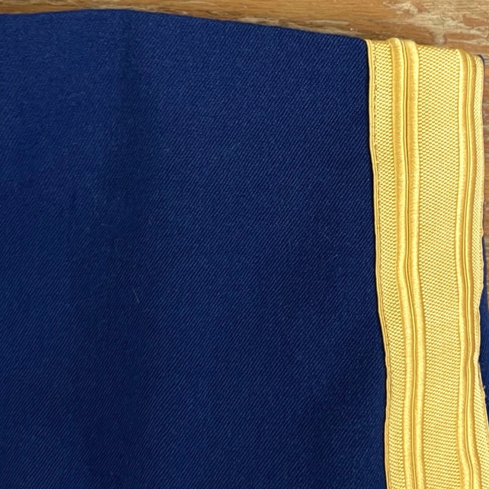 Vintage Mens Wool Military Pants Size 31 Waist 90s High Waist Blue Twill Striped - Image 3 of 4