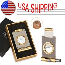 Galiner Guillotine Cigar Cutter With Punch Stainless Steel Sharp Knife Gift Box