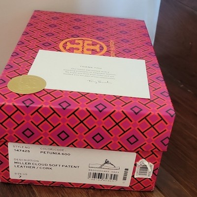 Tory Burch Miller Cloud Soft Patent Leather/Cork, Size: 7, Color: Petunia