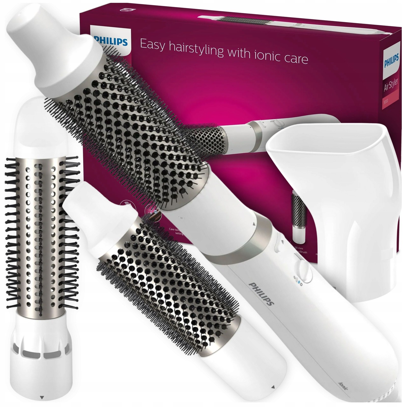 Hair Dryer Styler Ionising 800w 3 Attachments Care