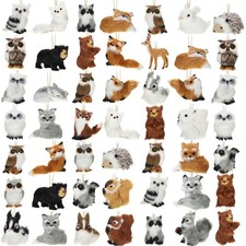 Plush Animal Christmas Ornaments, Felt Woodland Forest Furry Animals for Chri...