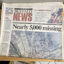 The Buffalo News Newspaper Sept 14 2001 Front Page "Nearly 5,000 missing"