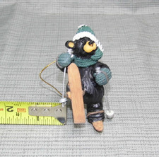 Jeff Fleming Bearfoots Ornament Black Bear Skiing L K