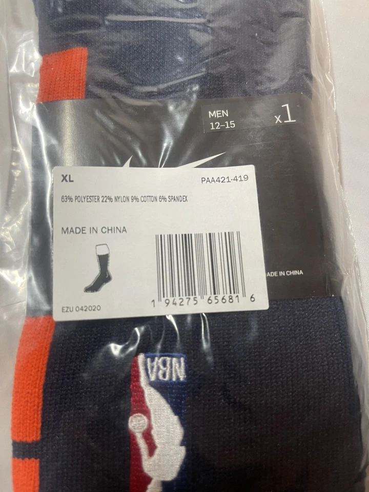NBA Nike Auténticos Azul XL Calcetines Hasta la Rodilla PAA421-419 S129 Foto 3 de 4