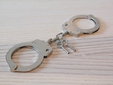 Security Heavy Duty Cuffs Keys Pro Grade Chrome HandCuffs Silver Law Enforcement