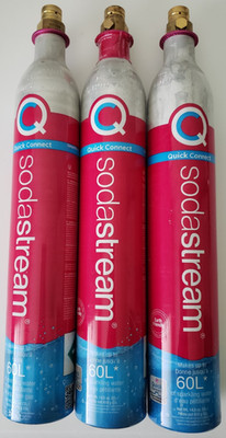 SodaStream Soda Stream CO2 Cylinders 60L Quick Connect Pink Lot of 3 Used Empty