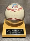 Cal Ripken 3000th Hit Autographed Baseball Stamped with Ticket.