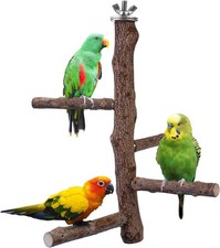Bird Perch Stand Toy Natural Wood Bird Cage Branch Perch 10 Inch