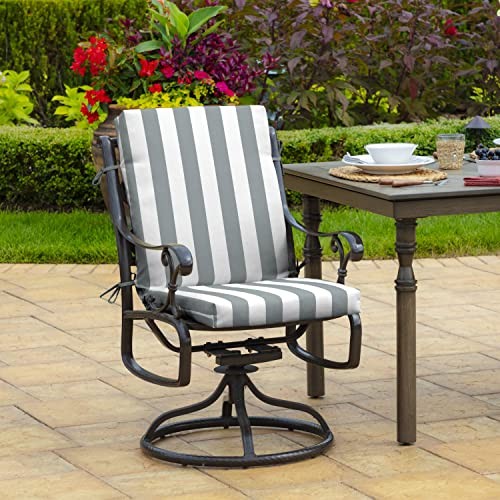 Arden Outdoor Esszimmer Stuhl Kissen, Steingrau Cabana Streifen 20 x 20 Hochlehner - Bild 3 von 8