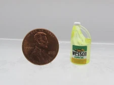 Dollhouse Miniature Replica Bottle of  Wesson Corn Oil in Gallon HR54205