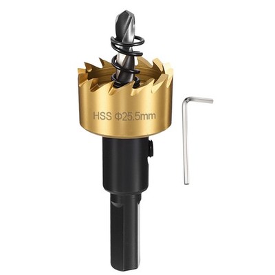 How Saw Kit 1'' Cutting Diameter 4241 High Speed Steel Gold
