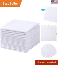 Men's 18 Pack 100 Cotton Luxury White Hankies - Classic Style  Versatility