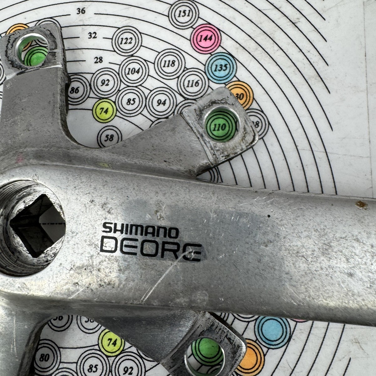 Vintage Shimano Deore FC-MT60 Crankset 175mm 110 BCD Square MTB