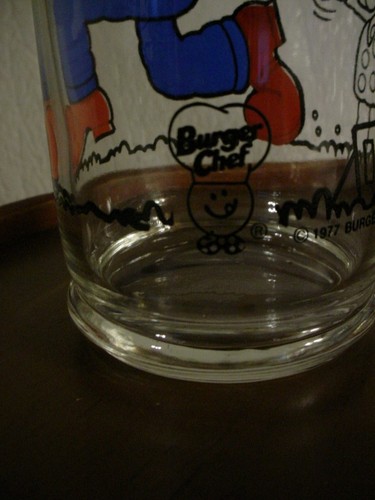 Vintage 1977 Burger Chef Crankenburger Character Glass Chef And Jeff, Touchdown - Picture 5 of 5