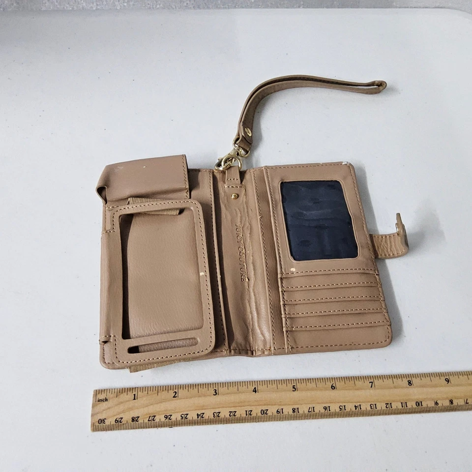 Juicy Couture Cartera Teléfono Estuche Acolchado Muñequera Portatarjetas Tostado Foto 3 de 4