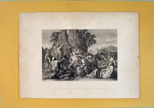 Original Old Antique Print Numbers Religious Biblical Fine Art