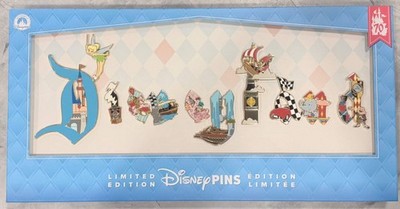 Disneyland Marquee 70th Anniversary 11 Pin Box set LE 2200