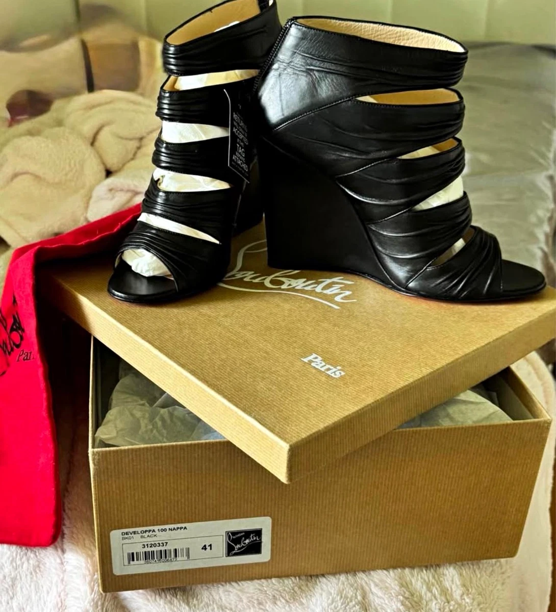 Christian Louboutin Black Wedge Heels for Women for sale | eBay