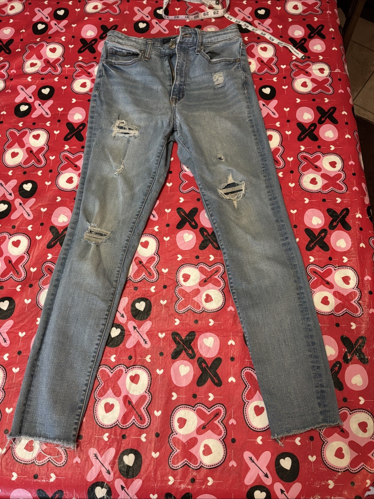 Aeropostale Aero High Rise Ripped Stretchy Skinny  Jeans Jeggings Size 4