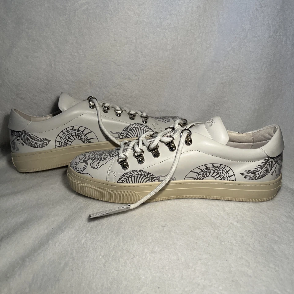 Zapatillas Tod’s Saira Hunjan de cuero blancas inspiradas en tatuajes para mujer talla 10 Foto 2 de 4