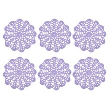 6Pcs, Crocheted Cotton Doilies 5.5" Lace Doilies Lace Placemats Light Purple