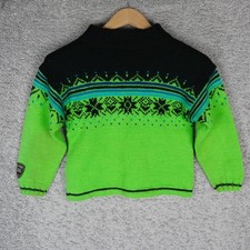 DALE OF NORWAY KID SWEATER size 10Y PULLOVER WOOL CABLE SAPPORO 2007 GREEN RARE