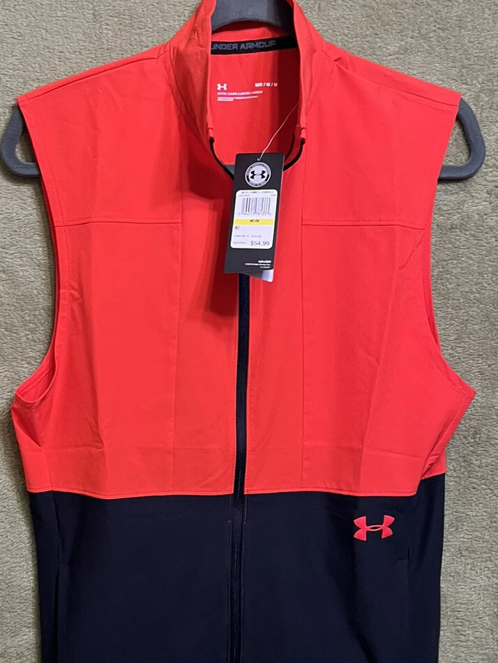 Under Armour Men's Full-Zip UA Vanish Hybrid Vest 1327655 Black/Red Size Medium - Image 3 of 4