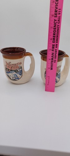 Vintage 8oz Niagara Falls Canada Stoneware Mug Brown Glaze Horn Cup. - Picture 3 of 10