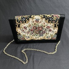Walborg Tapestry Clutch Purse Bag Floral Vintage Made In Hong Kong